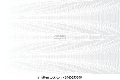 Geometric abstract background with connected line and dots. Vector illustration. Black and white molecule structure. Science and connection concept