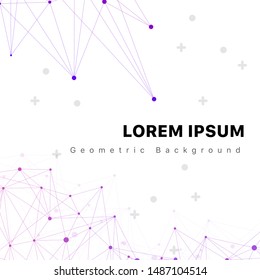 Geometric abstract background of connected line and dots. Graphic background for web design. Vector illustration of communication and social network for brochure, notebook cover, presentation, banner