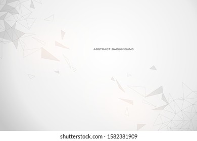 Geometric abstract background with connected line and dots. Network and connection background for your presentation. Digital technology background and network connection.  vector illustration