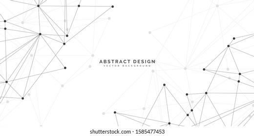 Geometric abstract background with connected line and dots. Network and connection background for your presentation. Digital technology background and network connection.  vector illustration