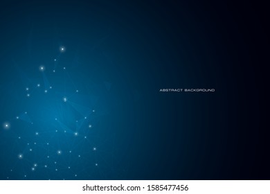 Geometric abstract background with connected line and dots. Network and connection background for your presentation. Digital technology background and network connection.  vector illustration