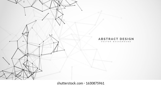 Geometric abstract background with connected line and dots  for your presentation. Digital technology  and network connection.  vector illustration