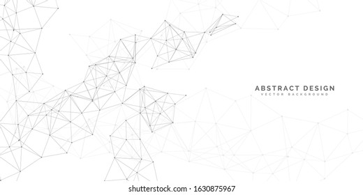 Geometric abstract background with connected line and dots  for your presentation. Digital technology  and network connection.  vector illustration