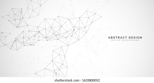 Geometric abstract background with connected line and dots  for your presentation. Digital technology  and network connection.  vector illustration