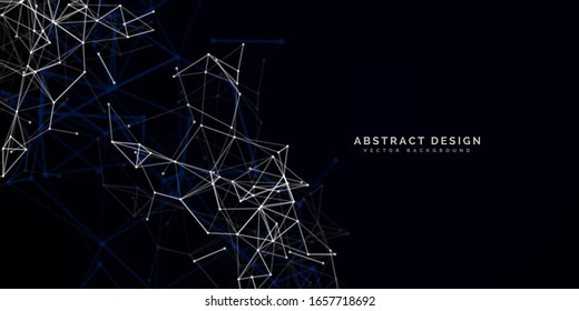 Geometrischer abstrakter Hintergrund mit angeschlossener Linie und Punkten für Ihre Präsentation. Digitale Technologie und Netzwerkverbindung. Vektorillustration
