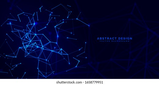 Geometric abstract background with connected line and dots  for your presentation. Digital technology  and network connection.  vector illustration