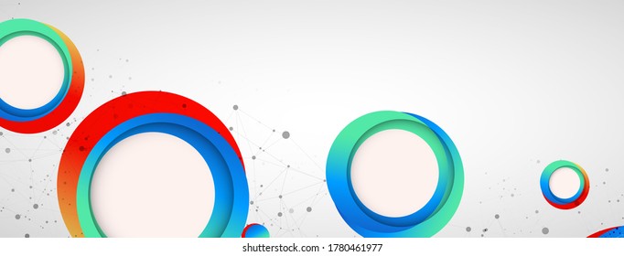 Geometric abstract background with connected line and dots. Futuristic digital background for science and technology.