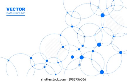 Geometric abstract background with connected line and dots. Network and connection background for your presentation, poster, websites. Scientific vector illustration