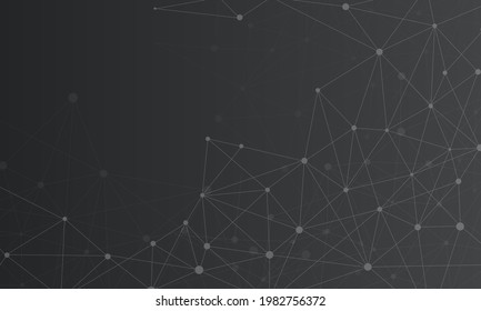 Fondo geométrico abstracto con línea y puntos conectados. Fondo de red y conexión para su presentación, afiche, sitios web. Ilustración vectorial científica.