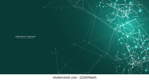 Geometric abstract background with connected line and dots  for your presentation. Digital technology  and network connection.  Vector illustration