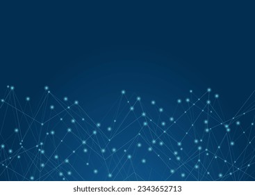 Geometrischer abstrakter Hintergrund mit angeschlossener Linie und dots.Globale Netzwerkverbindung. Digitale Technologie mit Plexus-Hintergrund und Platz für Ihren Text