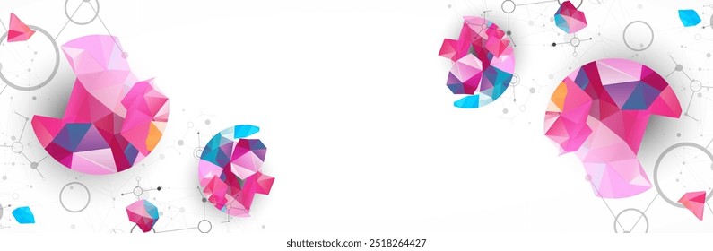 Fondo abstracto geométrico con línea y puntos conectados. Fondo digital futurista para la ciencia y la tecnología. Dibujado a mano.