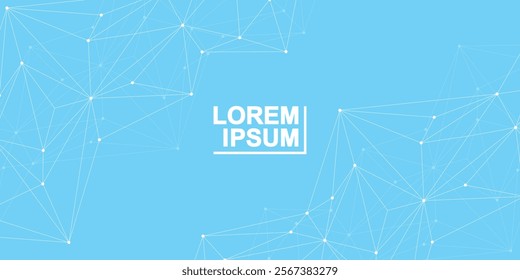 Geometric abstract background with connected line and dots. Structure molecule and communication. Big Data Visualization. Medical, technology, science background. Vector illustration.