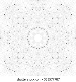 Geometric abstract background with connected line and dots. Graphic background for your design. Vector illustration.