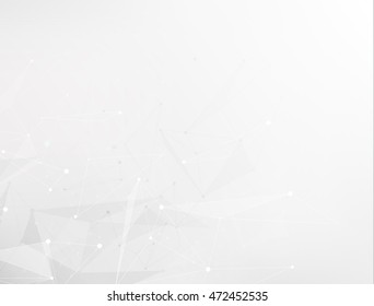 Geometric abstract background with connected line and dots. Graphic background. Vector illustration.
