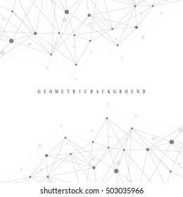 Fondo geométrico abstracto con líneas y puntos conectados. Fondo gráfico para su diseño. Ilustración del vector