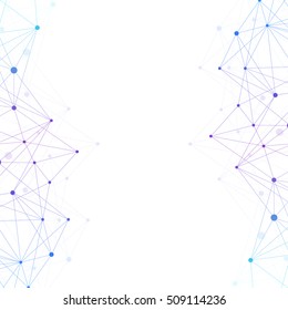 Geometric abstract background with connected line and dots. Graphic background for your design. Vector illustration