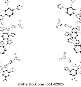 Geometric abstract background with connected line and dots. Structure molecule and communication. Scientific concept for your design. Medical, technology, science background. Vector illustration.