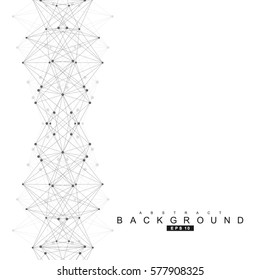 Geometric abstract background with connected line and dots. Structure molecule and communication. Scientific concept for your design. Medical, technology, science background. Vector illustration