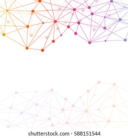 Geometric abstract background with connected line and dots. Structure molecule and communication. Scientific concept for your design. Medical, technology, science background. Vector illustration