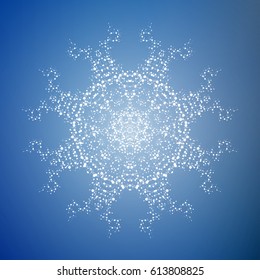 Geometric abstract background with connected line and dots. Scientific concept for your design. Vector illustration.