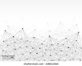 Geometric Abstract Background With Connected Line And Dots.