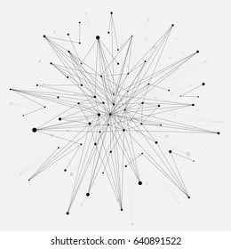 Geometric Abstract Background With Connected Line And Dots.