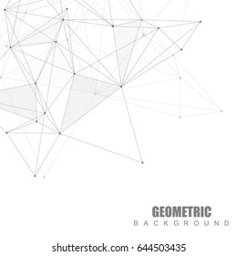 Geometric abstract background with connected line and dots. Structure molecule and communication. Scientific concept for your design. Medical, technology, science background. Vector illustration.