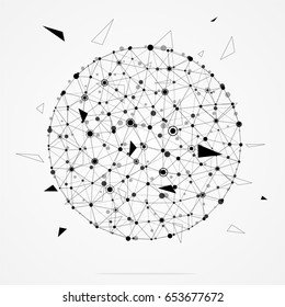 Geometric Abstract Background With Connected Line And Dots.
