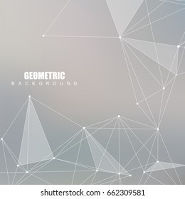 Geometric abstract background with connected line and dots. Structure molecule and communication. Scientific concept for your design. Medical, technology, science background. Vector illustration