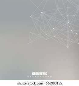 Geometric abstract background with connected line and dots. Structure molecule and communication. Scientific concept for your design. Medical, technology, science background. Vector illustration