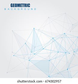 Geometric abstract background with connected line and dots. Structure molecule and communication. Scientific concept for your design. Medical, technology, science background. Vector illustration