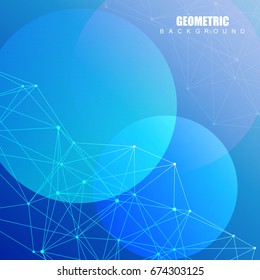 Geometric abstract background with connected line and dots. Structure molecule and communication. Scientific concept for your design. Medical, technology, science background. Vector illustration