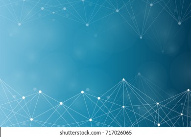 Geometric abstract background with connected line and dots. Structure molecule and communication. Scientific concept for your design. Medical, technology, science background. Vector illustration.