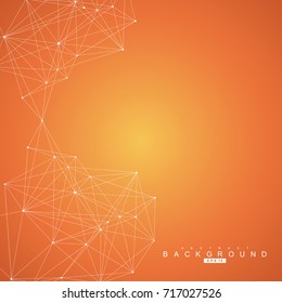 Geometric abstract background with connected line and dots. Structure molecule and communication. Scientific concept for your design. Medical, technology, science background. Vector illustration