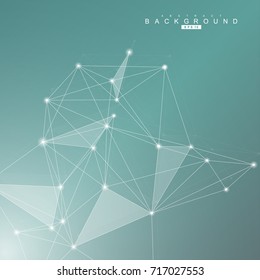 Fondo geométrico abstracto con líneas y puntos conectados.Estructura molécula y comunicación. Concepto científico para su diseño. Antecedentes médicos, tecnológicos, científicos. Ilustración del vector