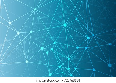 Geometric abstract background with connected line and dots. Structure molecule and communication. Scientific concept for your design. Medical, technology, science background. Vector illustration