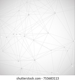 Geometric abstract background with connected line and dots. Structure molecule and communication. Scientific concept for your design. Medical, technology, science background. Vector illustration