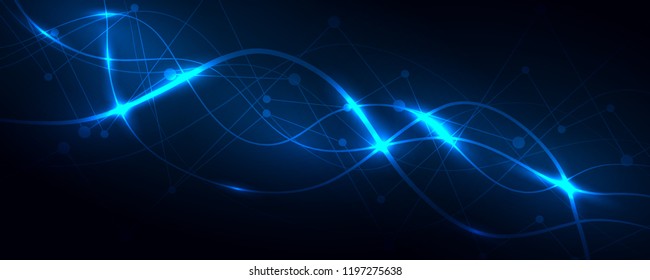 Geometric abstract background with connected lines and dots. Graphic background for your design. Vector illustration design digital technology concept.