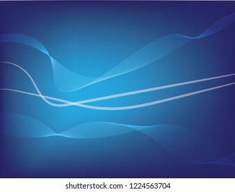 Geometric abstract background with connected lines and dots. Wave flow. Molecule and communication background. Graphic background for your design. Vector illustration blue color 
