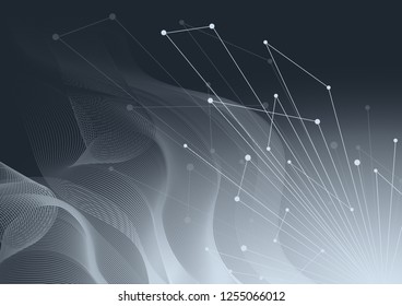 Geometric abstract background with connected lines and dots.