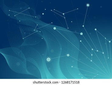 Geometric abstract background with connected lines and dots.