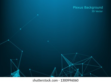 Geometric abstract background with connected lines and dots. Wave flow. Molecule and communication background. Graphic background for your design. Vector illustration