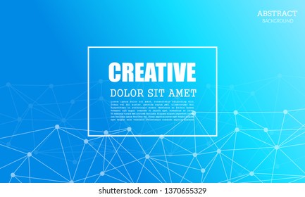 Geometric abstract background with connected lines and dots. Wave flow. Molecule and communication background