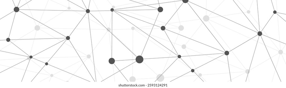 Geometric abstract background with connected lines and dots, polygonal structure with network connections. Molecular framework with particles, digital technology backdrop, futuristic global communicat