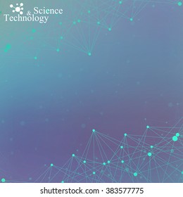 Geometric abstract background with connected lines and dots for your design. Vector illustration.