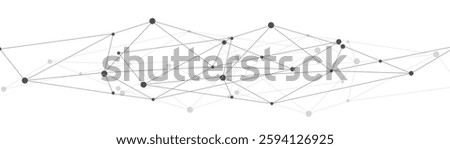 Geometric abstract background with connected lines and dots, polygonal structure with network connections. Molecular framework with particles, digital technology backdrop, futuristic global communicat