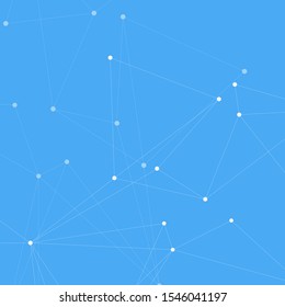 Geometric abstract background with connected white lines. Polygonal structure for molecule and communication. Vector illustration.