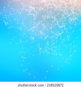 Geometric abstract background. Connecting dots with lines