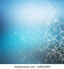 Geometric abstract background. Connecting dots with lines